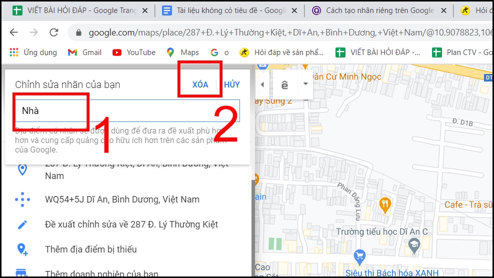Sửa nội dung hoặc xóa nhãn dán